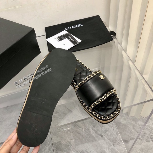 chanel夏日度假系列麻繩拖鞋 香奈兒2022春夏新品度假懶人拖 dx3336